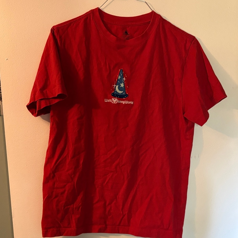 Disney World Mickey Hat Red Short Sleeve Men's Tee
